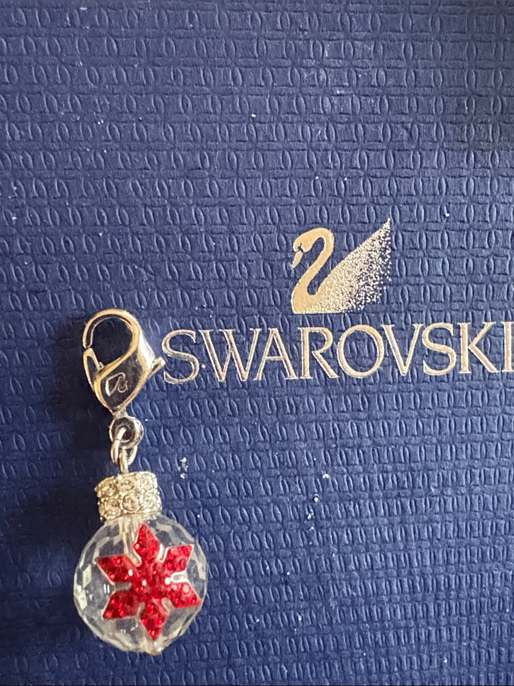 Swarovski Red Snowflake Crystal Charm